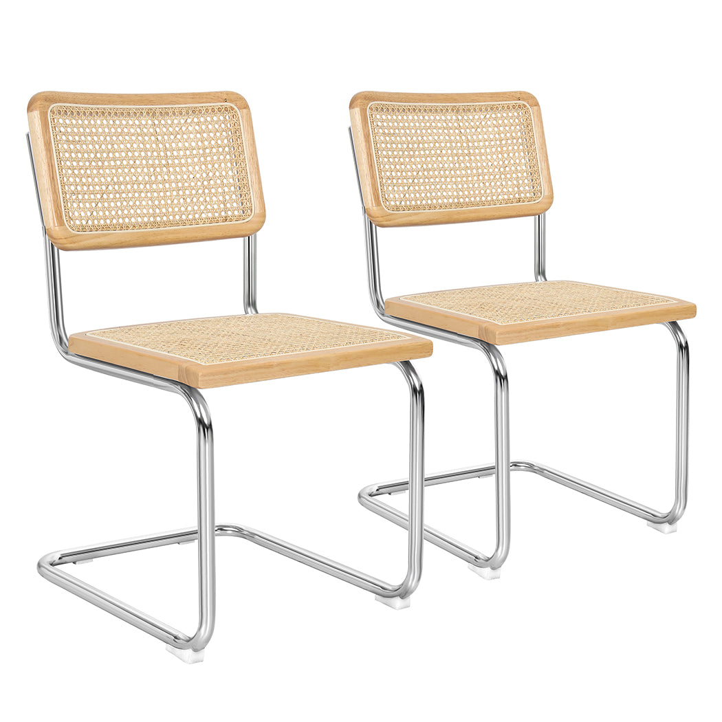 2x Dining Chairs Cesca Chair Replica Mid Century Modern Rattan Backrest