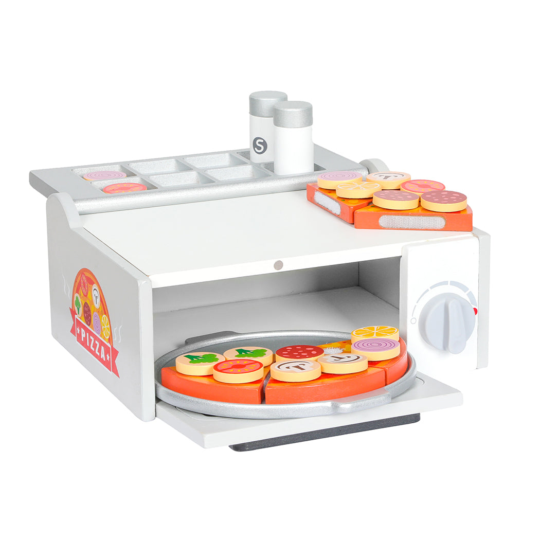 Kids Kitchen Play Set Wooden Toys Children Cooking Pizza Role Food Home Cookware