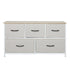 Storage Cabinet Tower Chest of Drawers Dresser Tallboy 5 Drawer Beige