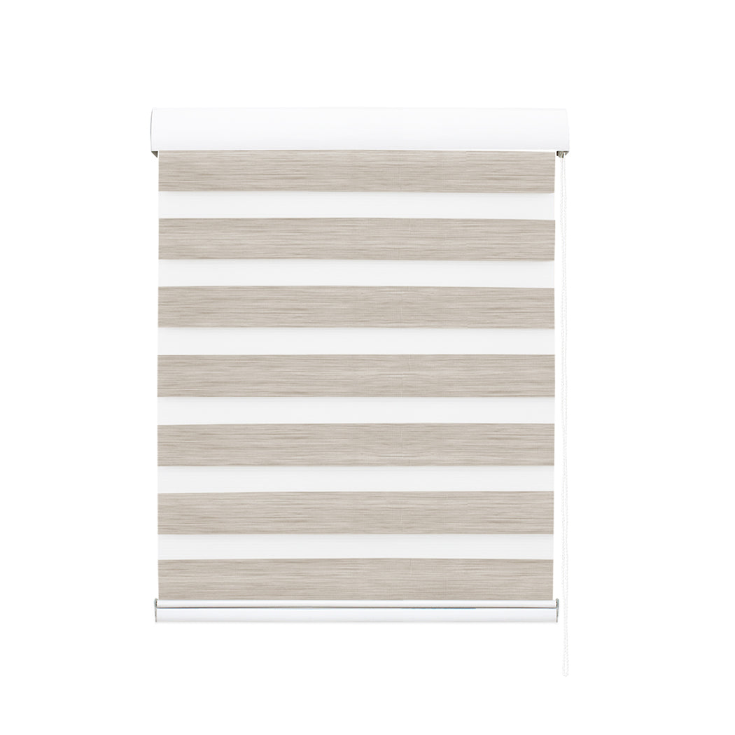 Blackout Zebra Roller Blind Curtains Double Window Sunshade 120x210 White