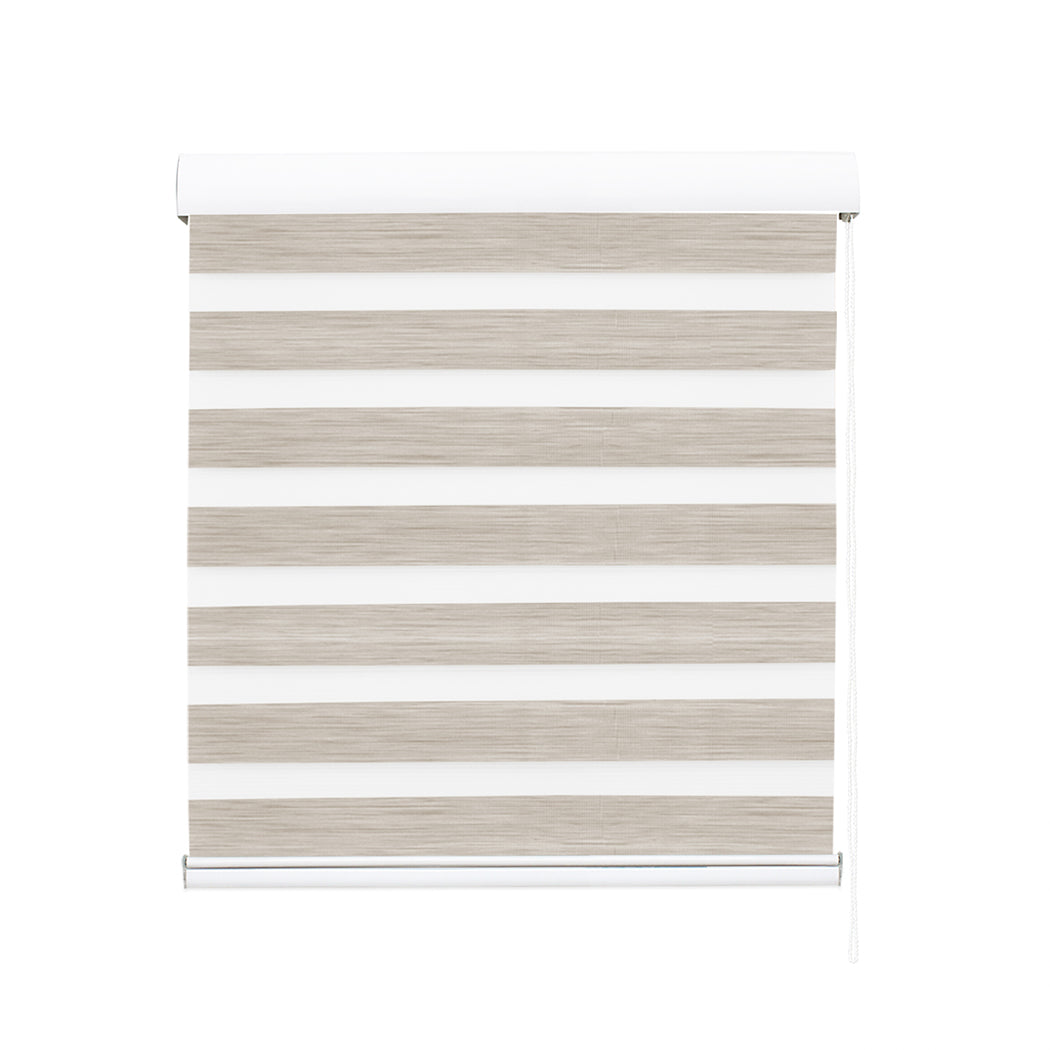 Blackout Zebra Roller Blind Curtains Double Window Sunshade 180x210 White