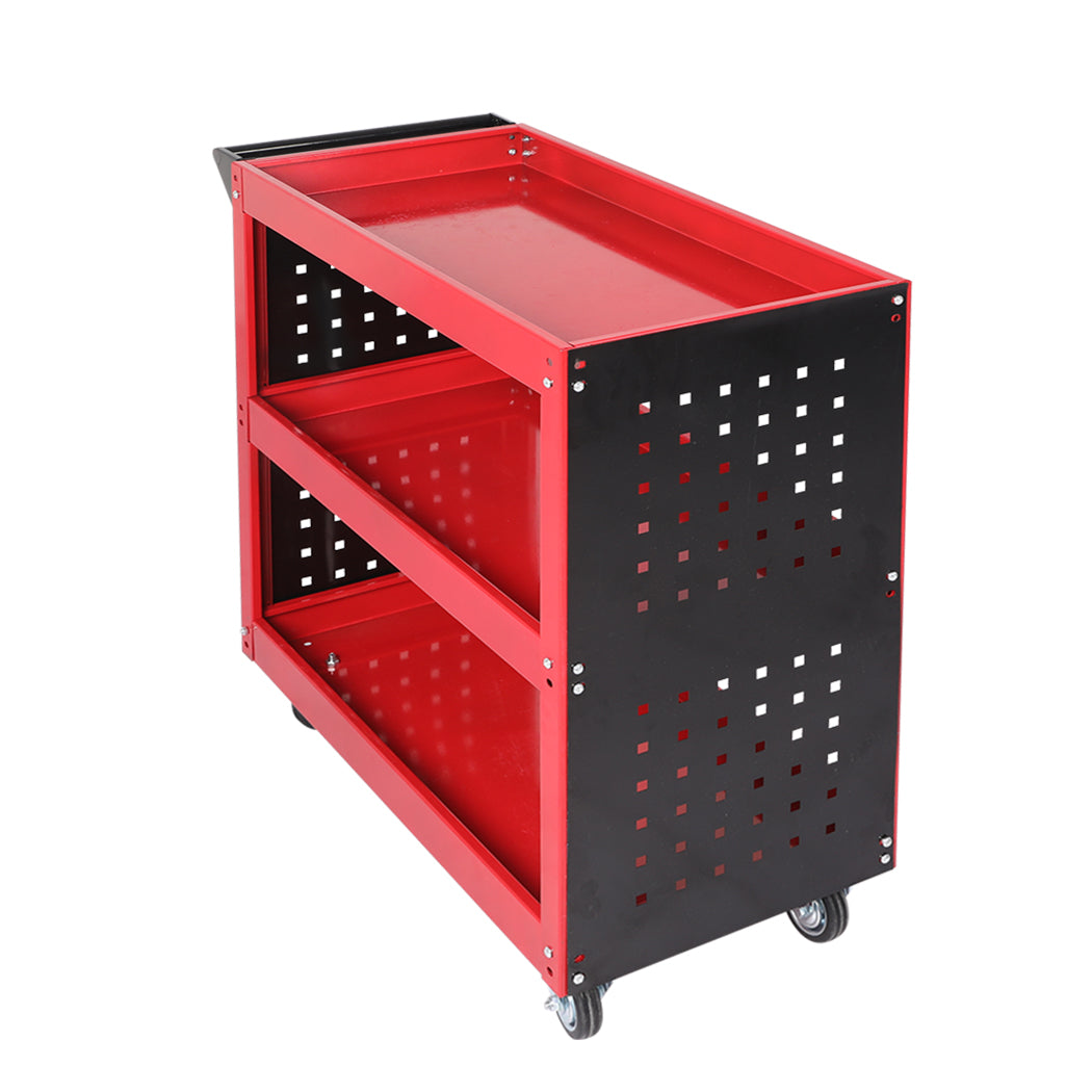 Tool Trolley Cart Workshop Storage Portable Steel Trolly Red