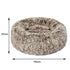 Pet Bed Cat Dog Donut Nest Calming Mat Soft Plush Kennel Brown Size M