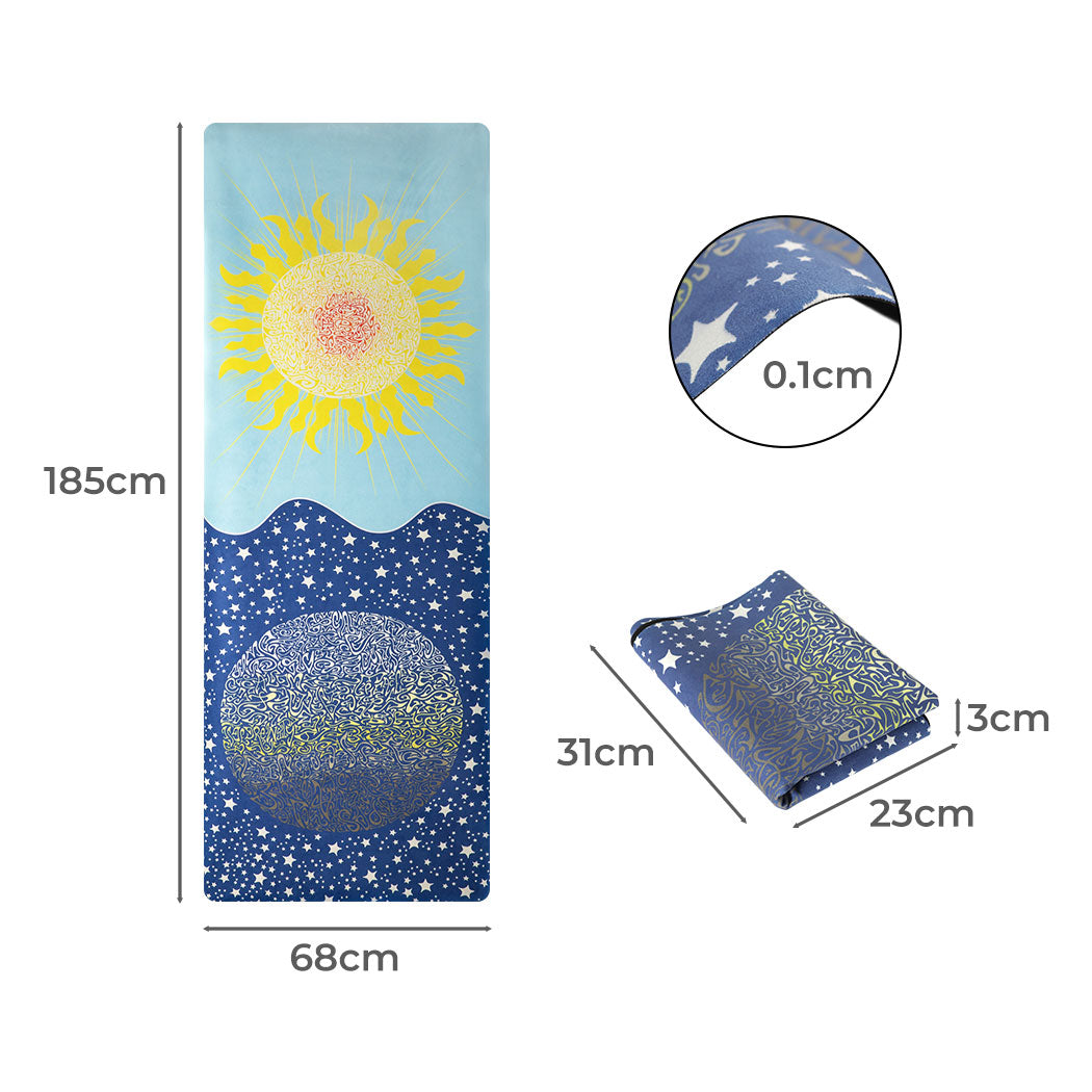 Foldable Yoga Mat Non-Slip Exercise Fitness Pilate Eco Lightweight Blue