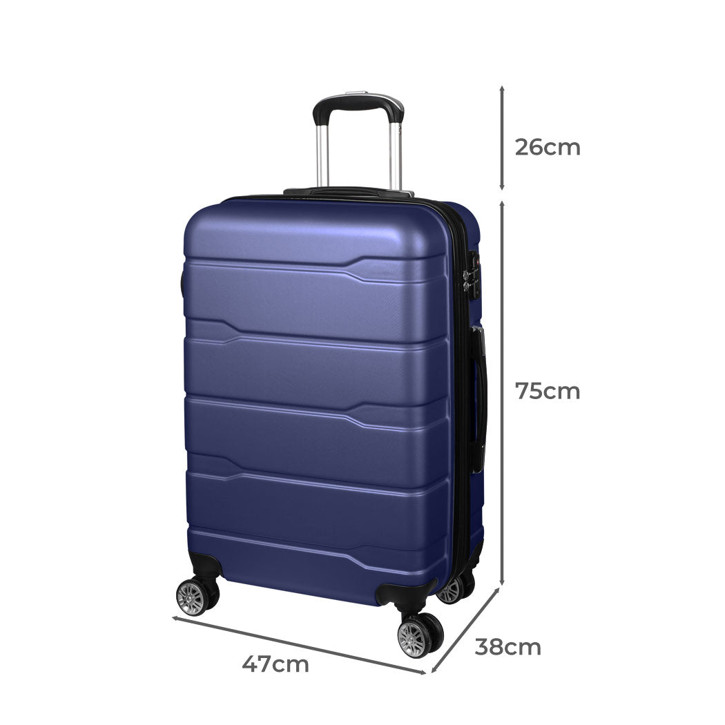 28" Expandable Luggage Travel Suitcase Trolley Case Hard Set Navy