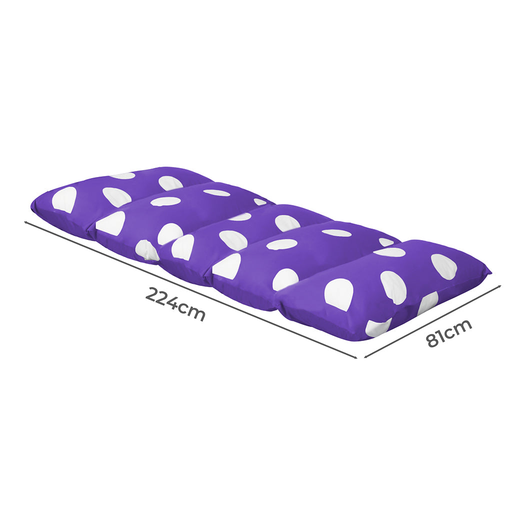 Foldable Mattress Kids Pillow Bed Cushion Sofa Chair Lazy Couch Purple L