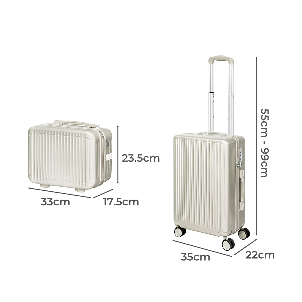 Luggage Suitcase Trolley Set Travel Lightweight 2pc 14