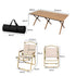 Folding Camping Table Chair Set Portable Picnic Outdoor Egg Roll BBQ Desk