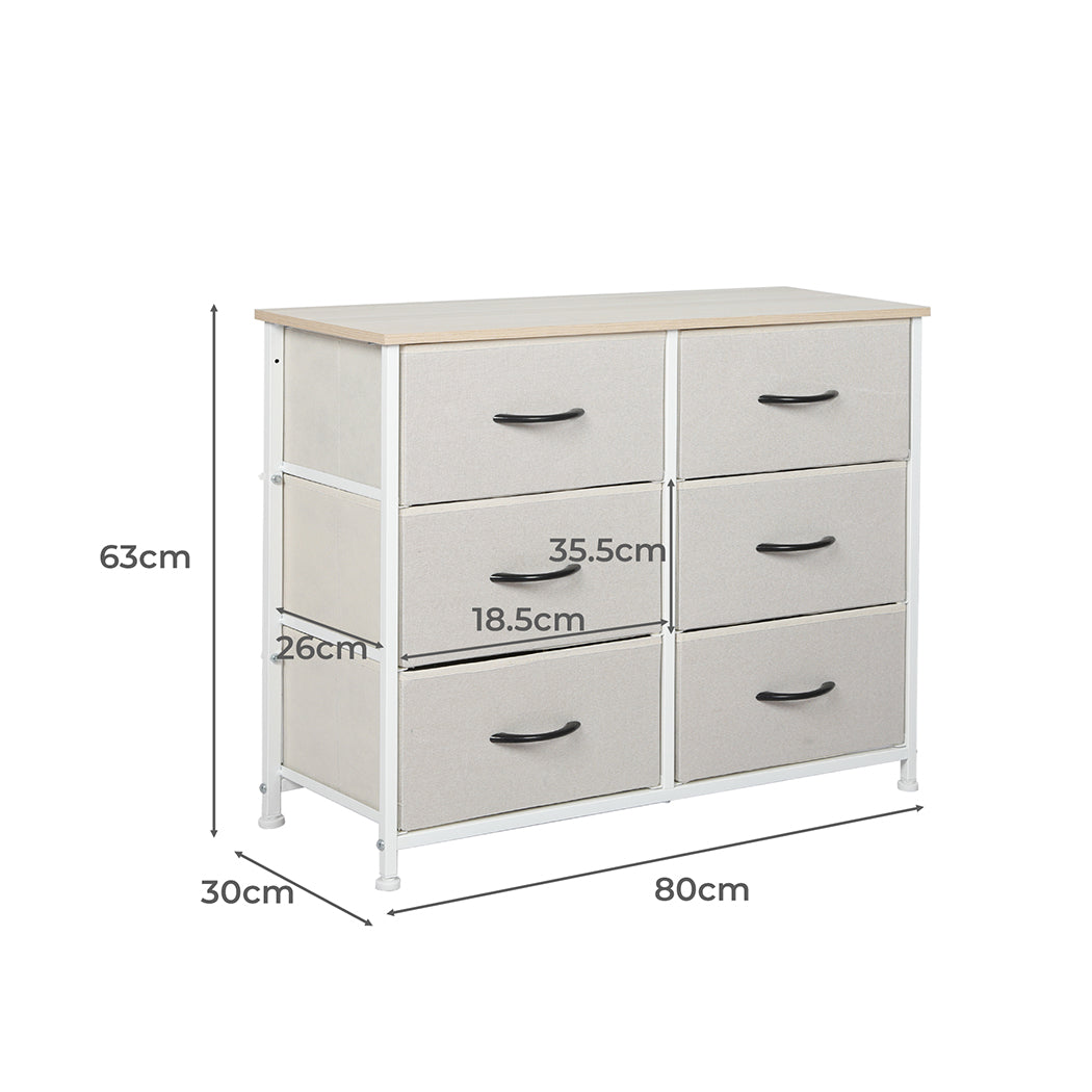 Storage Cabinet Tower Chest of Drawers Dresser Tallboy 5 Drawer Beige