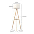 Tripod Floor Lamp with Rack Wooden Modern Reading Light Night Home Decor