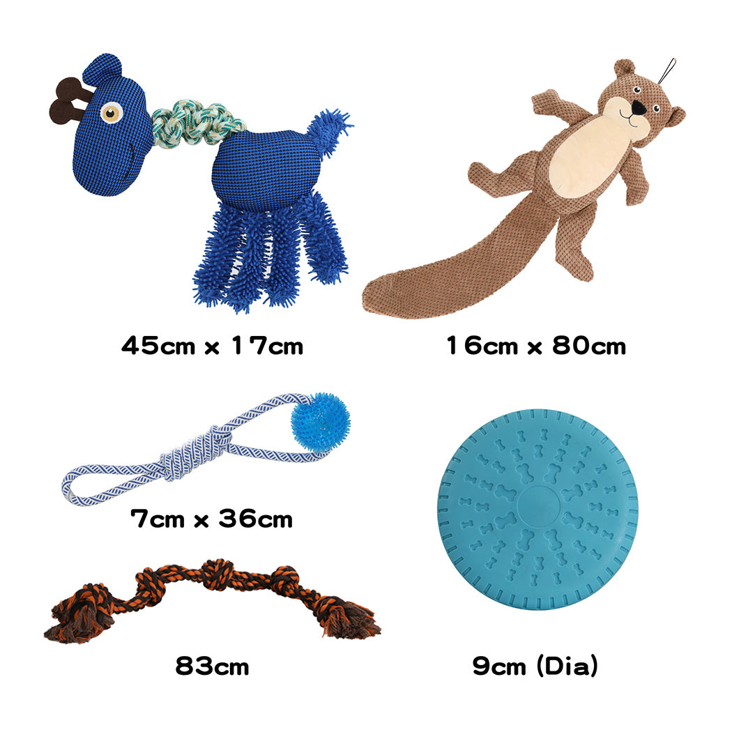 Dog Chew Toys Squeaky Puppy Pet Rope Plush Toy Teething 5 styles