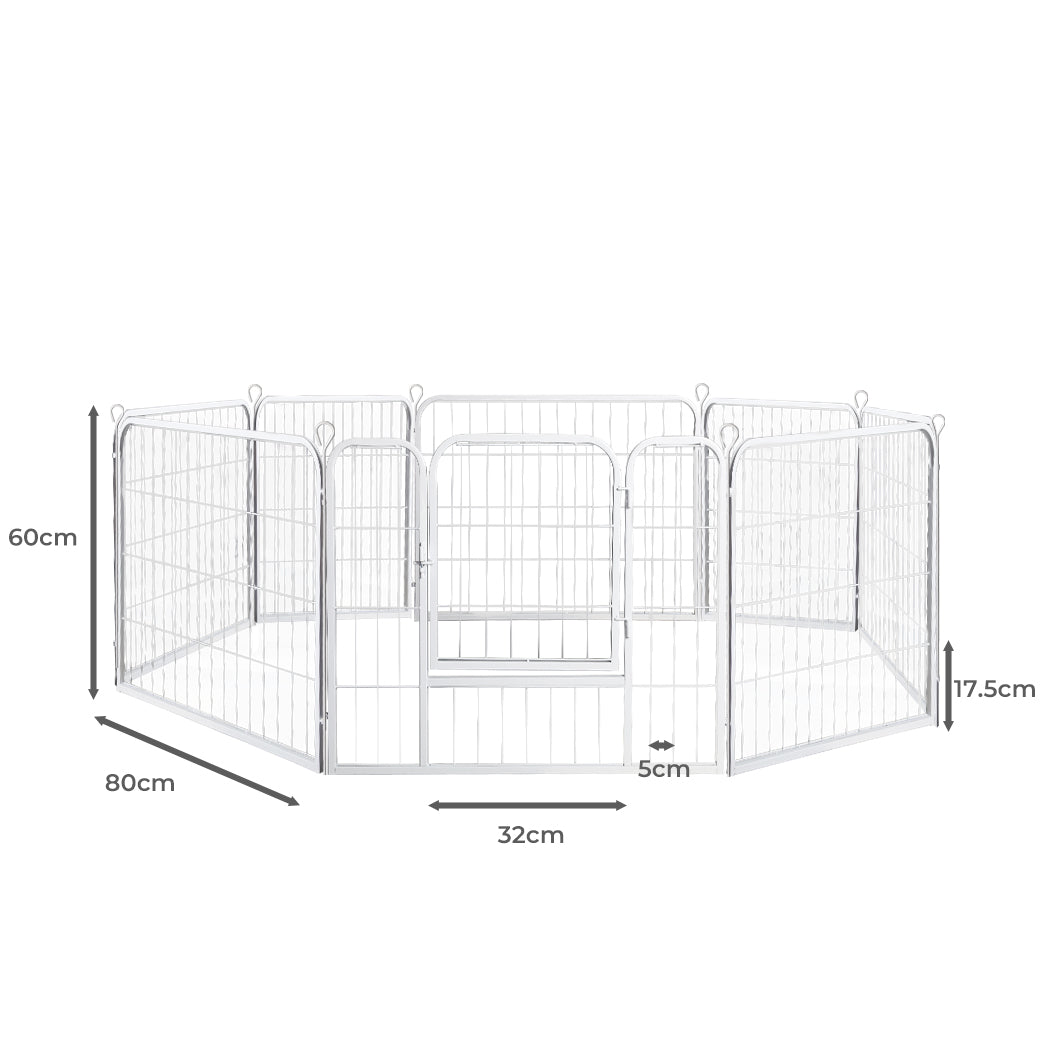 8 Panel 24'' Pet Dog Playpen Puppy Exercise Cage Enclosure Fence Metal