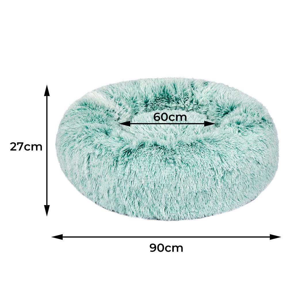 Replaceable Cover For Dog Calming Bed Donut Nest Soft Plush Kennel Teal L