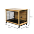 Wooden Wire Dog Kennel Side End Table Steel Puppy Crate Indoor Pet House XXL