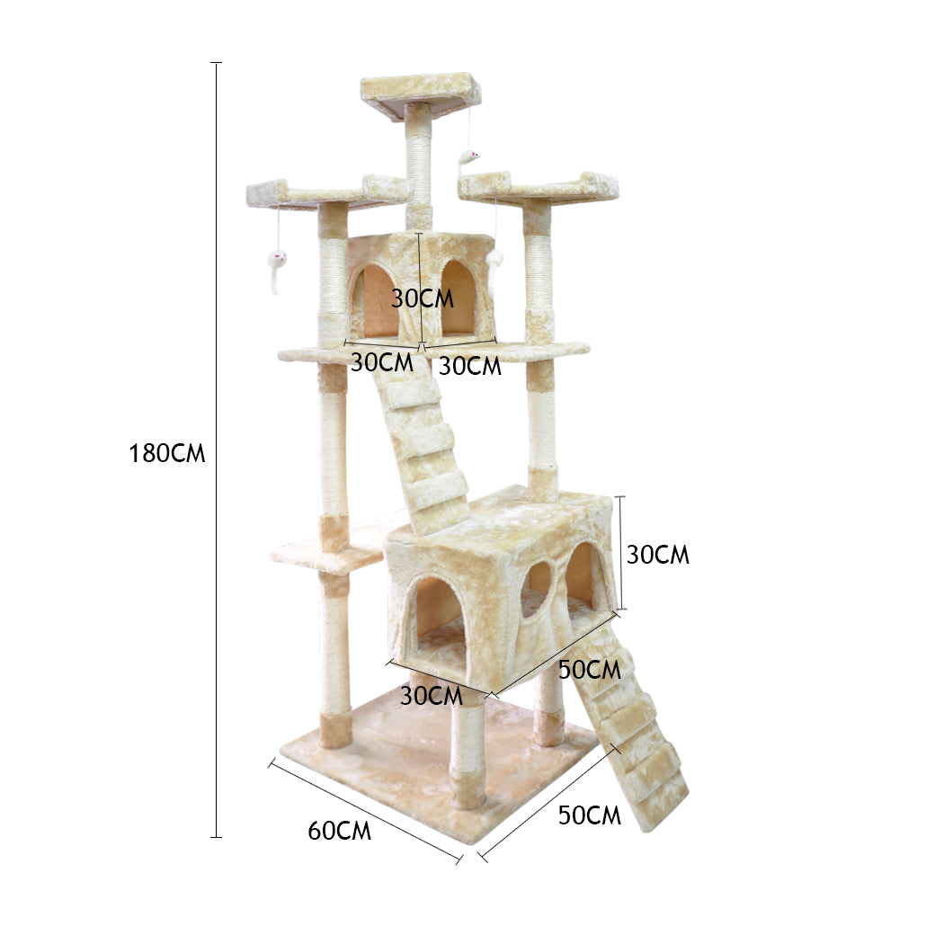 1,8M Cat Scratching Post Tree Gym House Condo Furniture Scratcher Pole