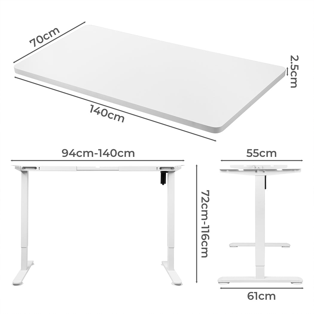 Motorised Standing Desk Height Adjustable Electric Sit Stand Table 140CM