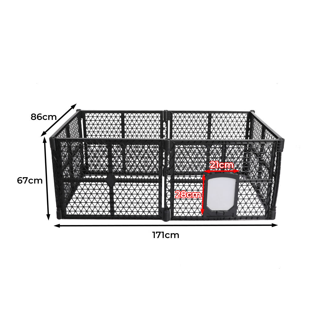 Pet Playpen Foldable Protable Dog Play Pens Plastic Garden Outdoor 6 Panels