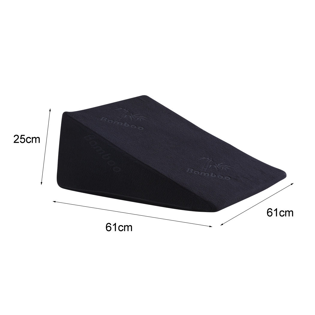 Cool Gel Memory Foam Bed Wedge Pillow Cushion Neck Back Support Sleep with Cover