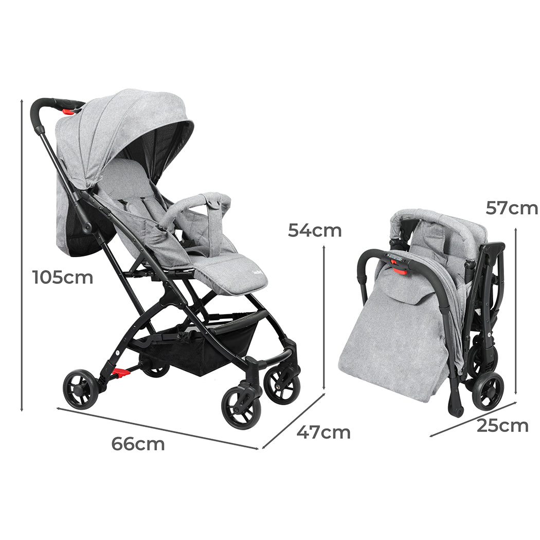 Baby Stroller Travel Pram Push Chair Kids Jogger Buggy Foldable Absorbers