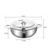 24cm Japanese  Deep Frying Pan Pot with Thermometer Kitchen Tempura Fryer Silver