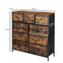 Storage Cabinet Tower Chest of Drawers Dresser Tallboy Drawer Retro Brown