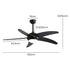 52'' Ceiling Fan LED Light DC Motor Remote Control 5 Speed Wooden Blade