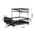 Detachable Dish Drying Rack Cutlery Organizer Drainer Board  2 Tier Black