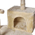 Cat Tree Toy Scratching Post Scratcher Tower Condo Wooden House Cream 130cm