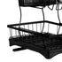 Detachable Dish Drying Rack Cutlery Organizer Drainer Board  2 Tier Black