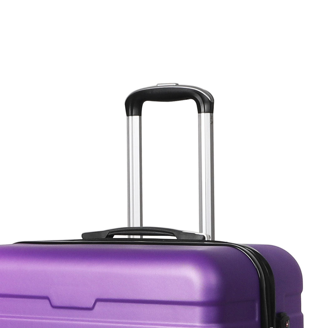 Luggage Suitcase Trolley 3Pcs set 20 24 28 Travel Packing Lock Purple