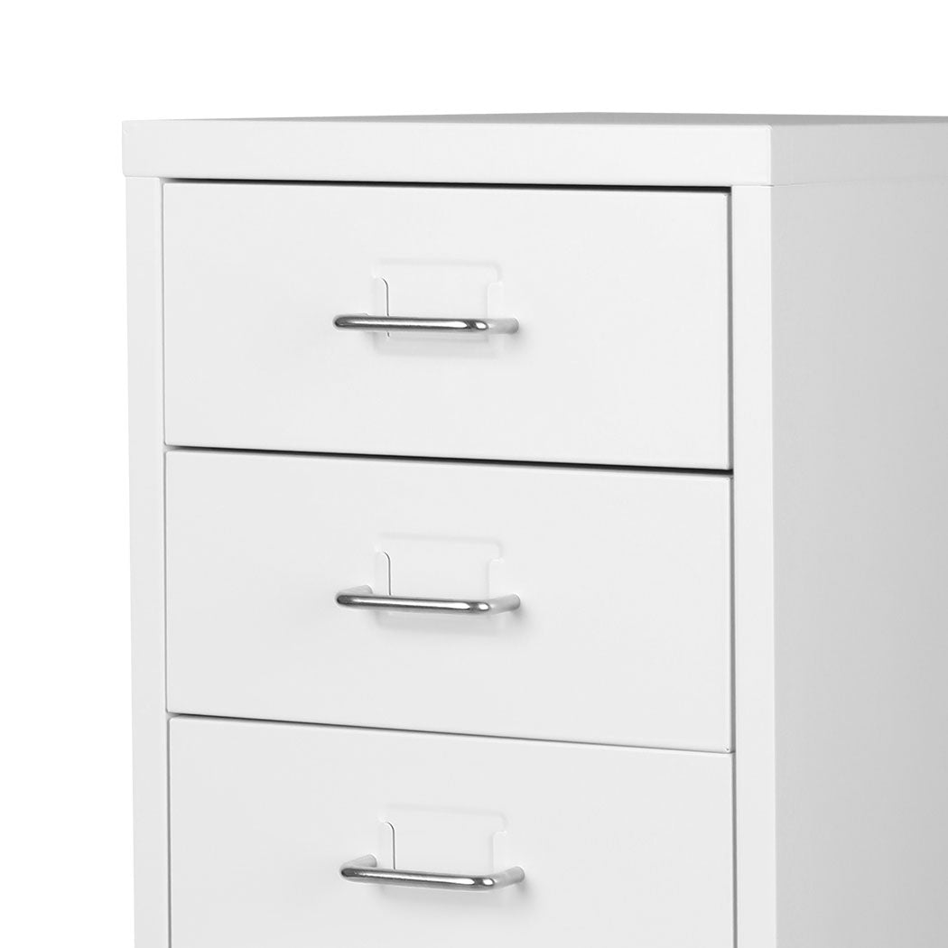 Office Cabinet  8 Drawer Drawers Storage Cabinets Steel Rack Home White