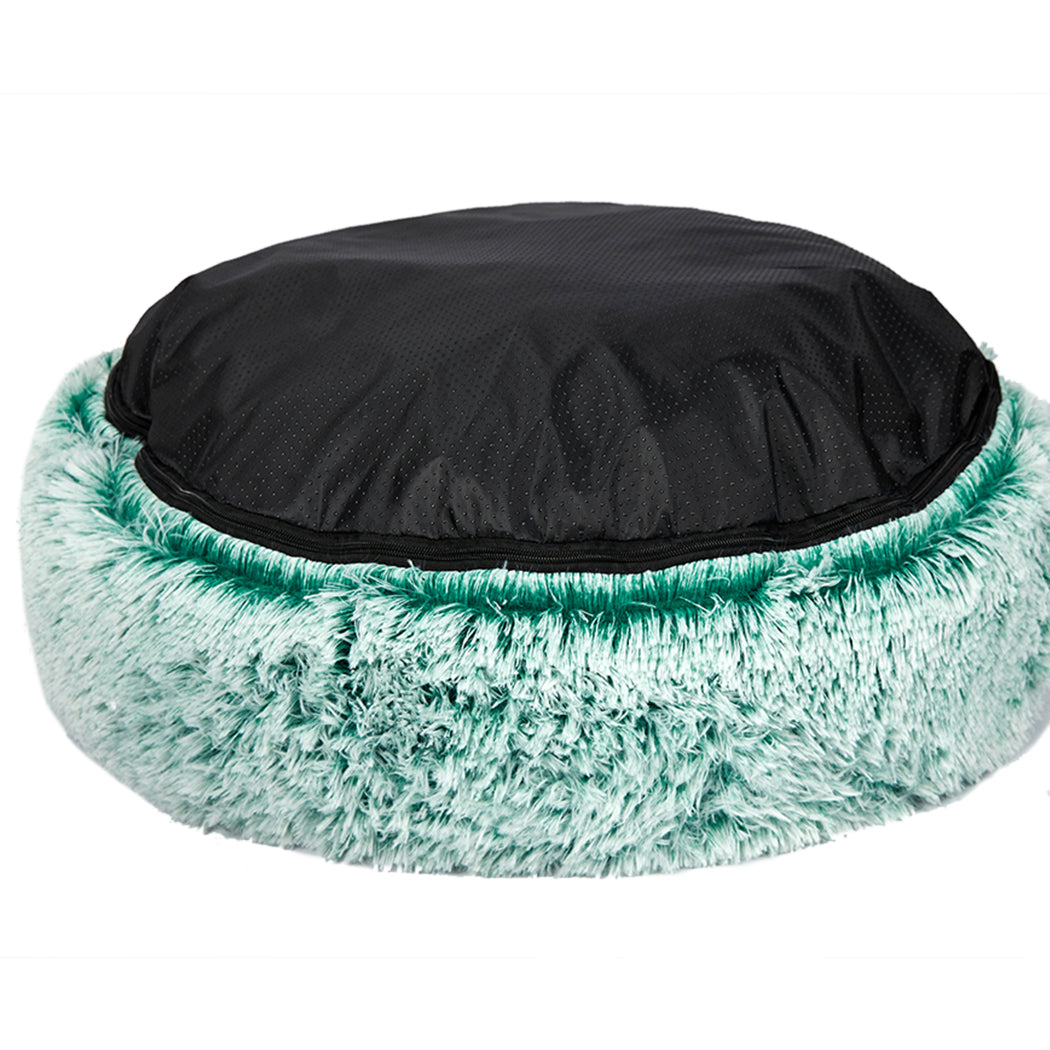 Replaceable Cover For Dog Calming Bed Donut Nest Soft Plush Kennel Teal L