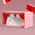 Sneaker Display Case Stackable Shoe Storage Box Clear Magnetic Pink