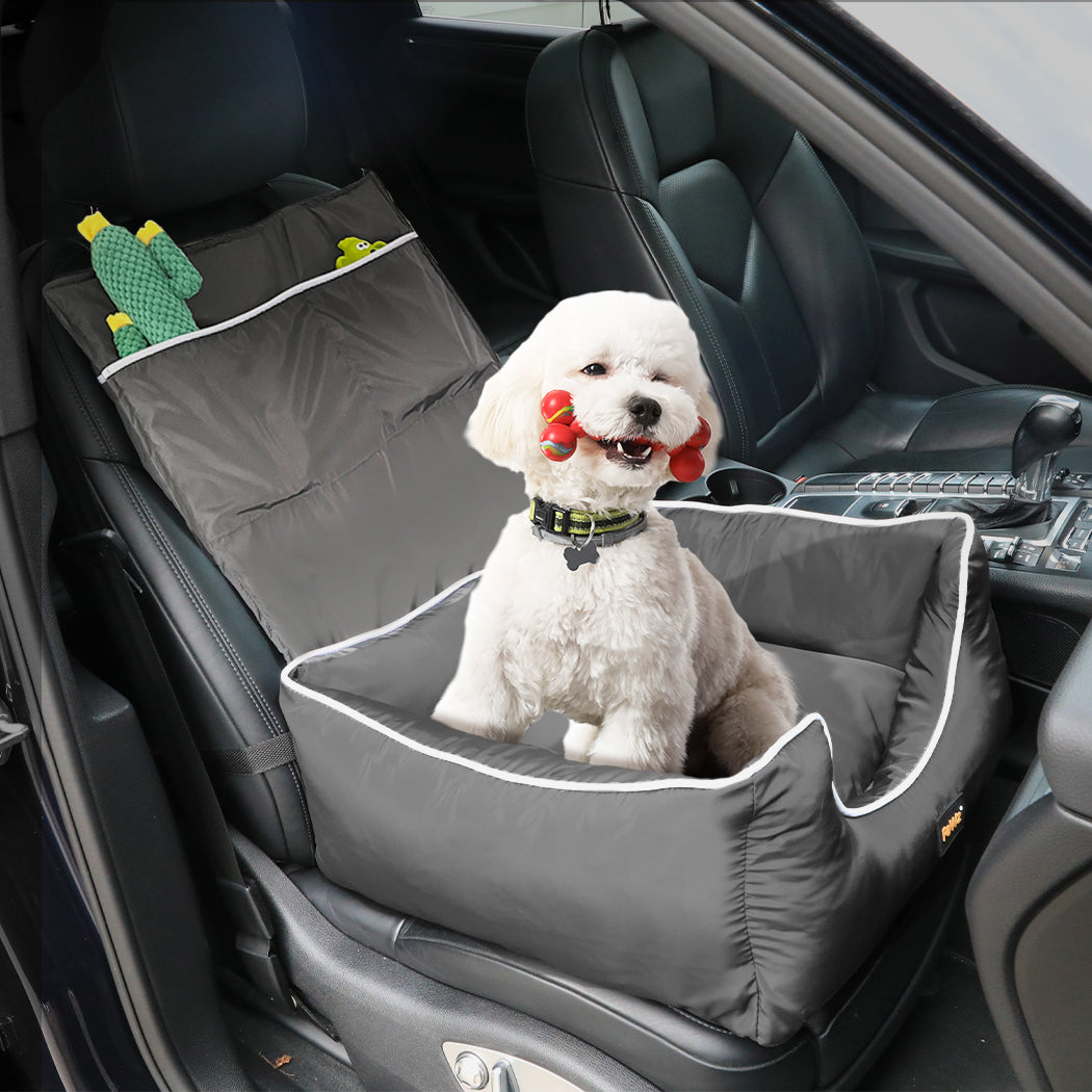 Dog Car Booster Seat Belt Pet Backrest Safe Protector Waterproof Travel Bed