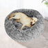 Pet Bed Cat Dog Donut Nest Calming Mat Soft Plush Kennel Charcoal Size XXL