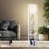 Floor Lamp Storage Shelf LED Wood Standing Reading Corner Light White