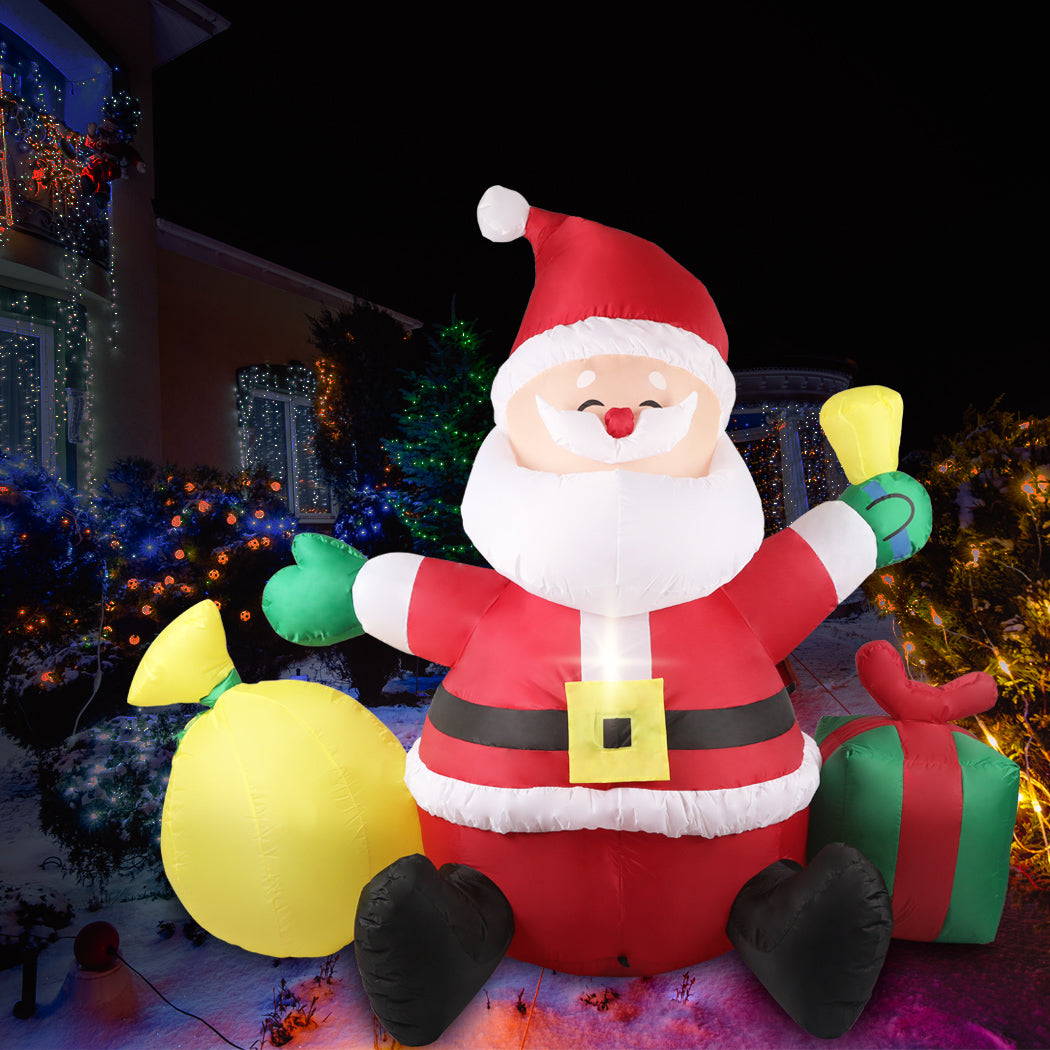 Inflatable Christmas Outdoor Decorations Santa LED Lights Xmas Party