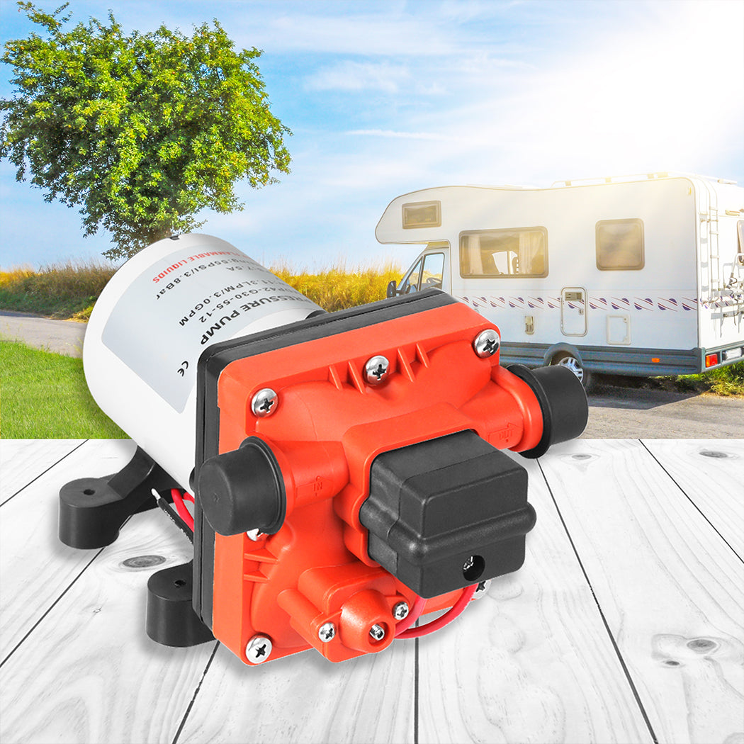 12V Water Pump High Pressure Fast Self-priming  Caravan 11.3L 55PSI Boat Camper