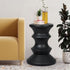 Side Table Geometric Chess Shape Magnesia Stool Stone Style Top 31cm