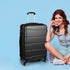 20" Expandable Luggage Travel Suitcase Trolley Case Hard Set Black