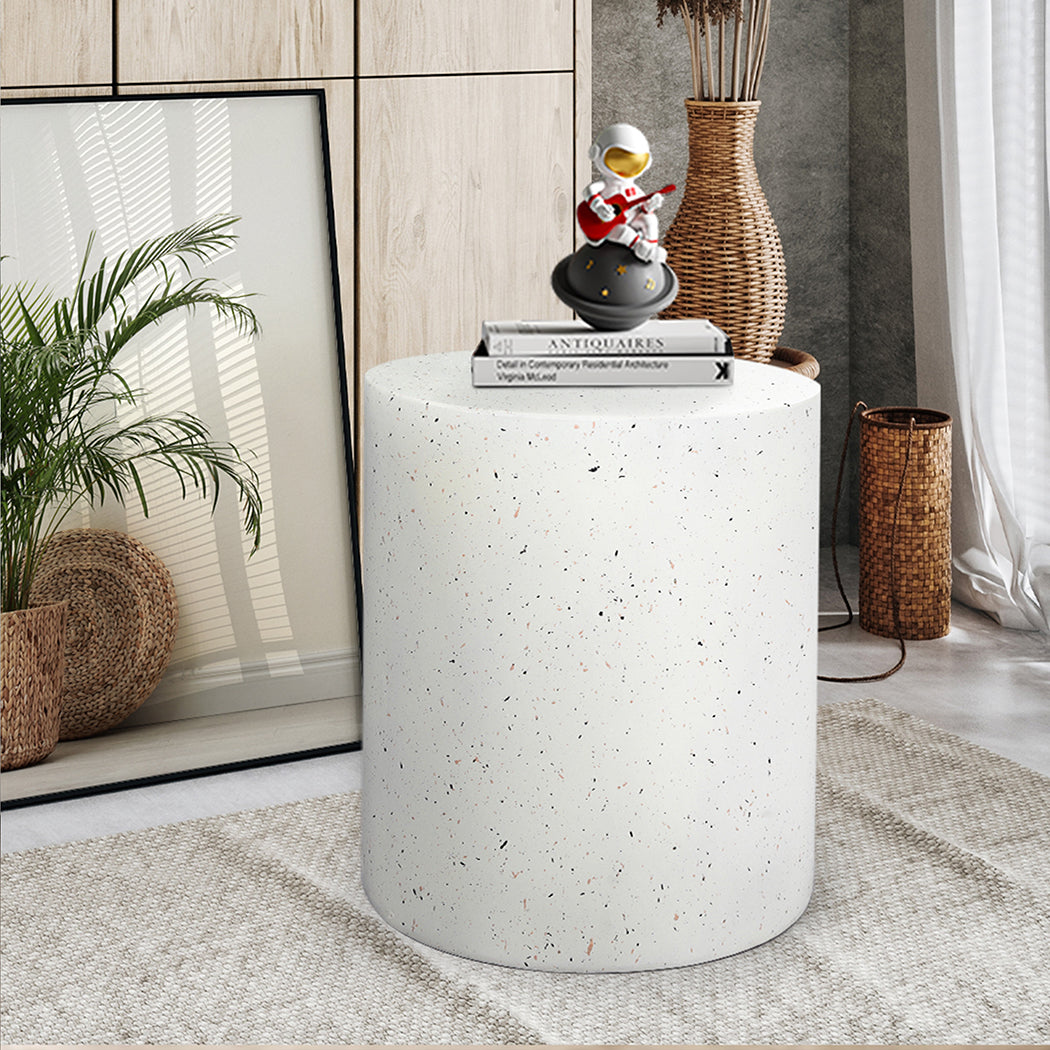 Side Table Terrazzo Round Side Table Magnesia Stone Concrete Stool