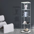 Display Cabinet Tempered Glass  4 Tier Shelves Lockable Magnetic Door