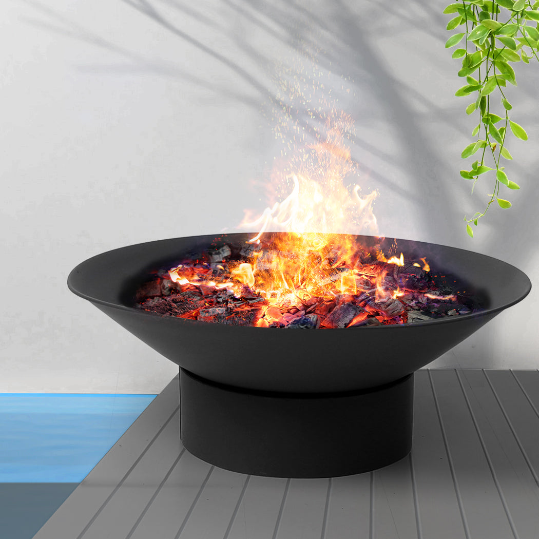 2IN1 Steel Fire Pit Bowl Firepit Garden Outdoor Patio Fireplace Heater 70