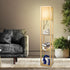 Floor Lamp LED Storage Shelf 3 Tier Wood Standing Reading Corner Light