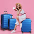 Luggage Suitcase Trolley 3Pcs set 20 24 28 Travel Packing Lock Blue