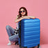 28" Luggage Suitcase Trolley Travel Packing Lock Hard Shell Blue