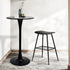 2x Bar Table Pub Tables Kitchen Marble Tulip Outdoor Round Metal Black