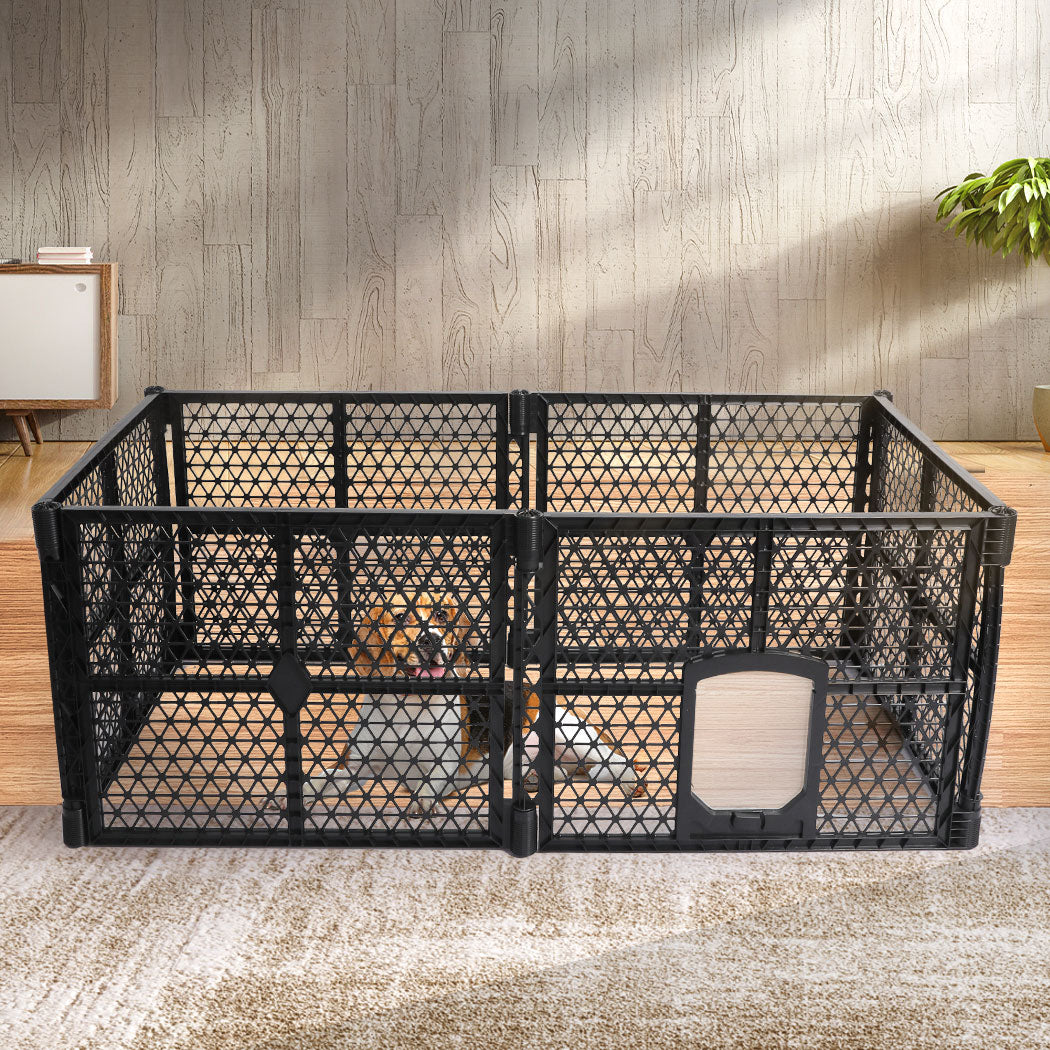 Pet Playpen Foldable Protable Dog Play Pens Plastic Garden Outdoor 6 Panels