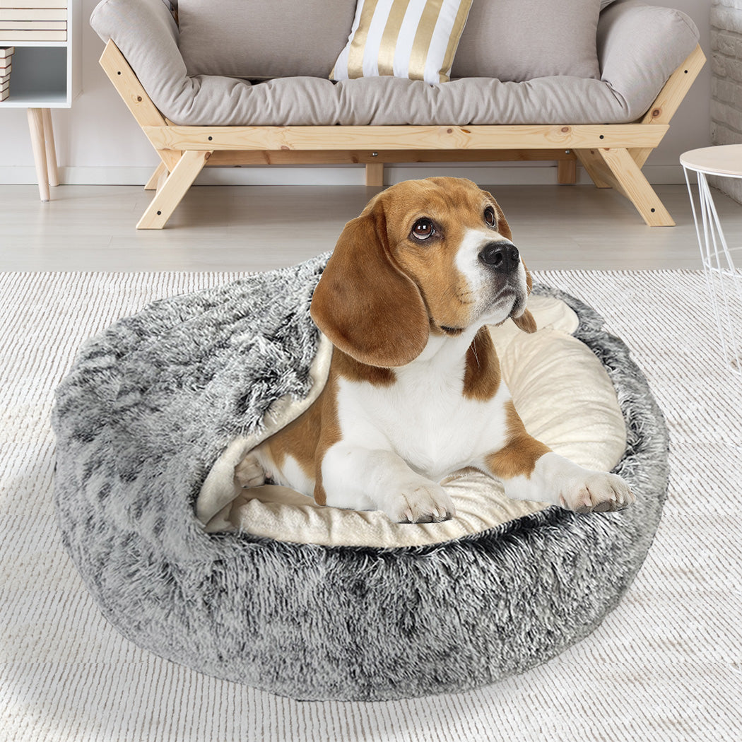 Pet Dog Calming Bed Warm Soft Plush Sleeping Removable Cover Washable M