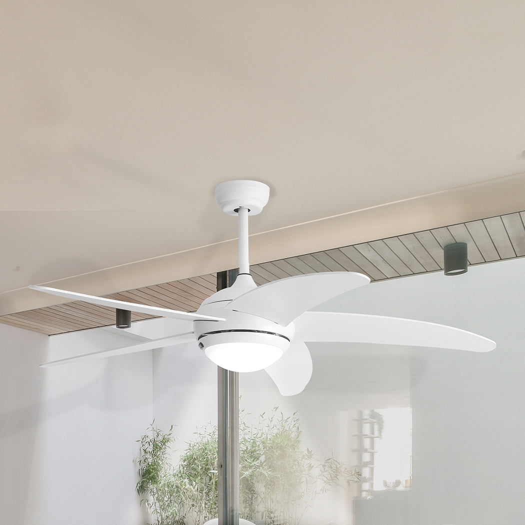 Ceiling Fan 52'' DC Motor Wood Blades LED Light Remote Control 5 Speed